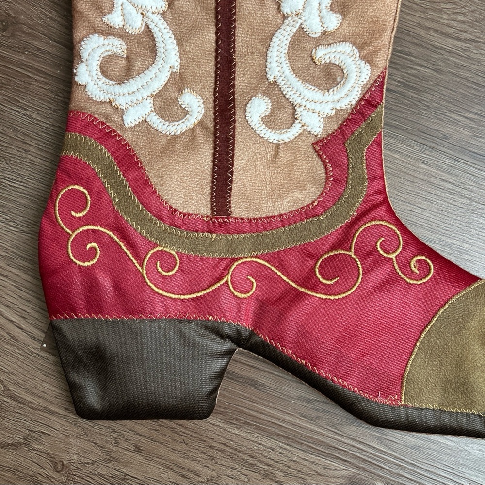 Embroidered Western Style Boot Stocking - Picture 3 of 5